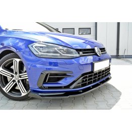 Накладка сплиттер на передний бампер Вар3 на Volkswagen Golf VII R рестайл